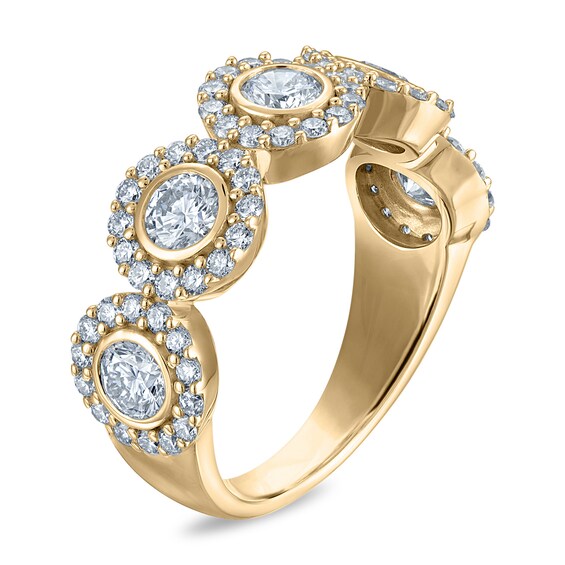 1-1/2 CT. T.w. Certified Lab-Grown Diamond Frame Five Stone Anniversary Band in 10K Gold (F/Vs2)