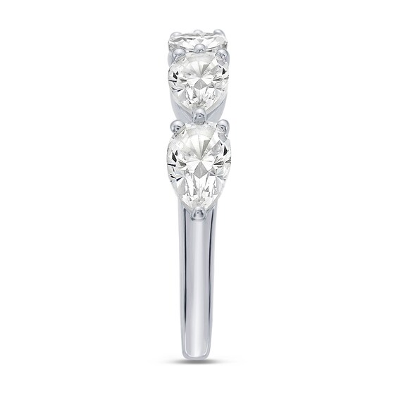 2 CT. T.w. Pear-Shaped Certified Lab-Grown Diamond Five Stone Anniversary Band in 10K White Gold (F/Vs2)