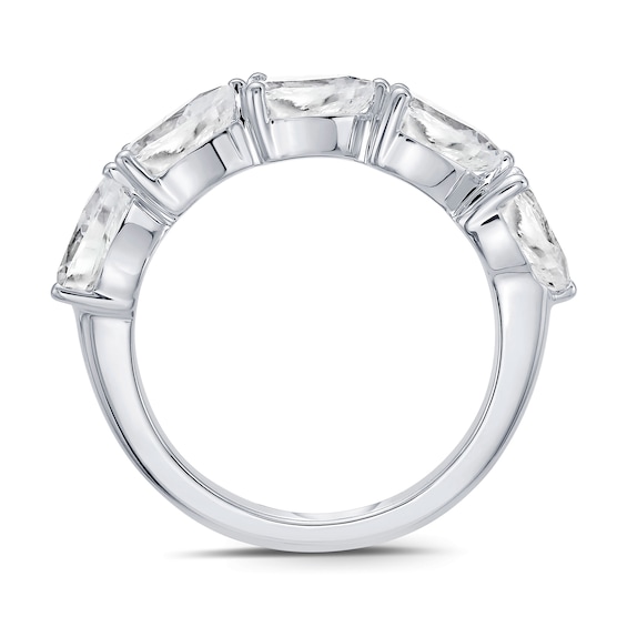 2 CT. T.w. Pear-Shaped Certified Lab-Grown Diamond Five Stone Anniversary Band in 10K White Gold (F/Vs2)