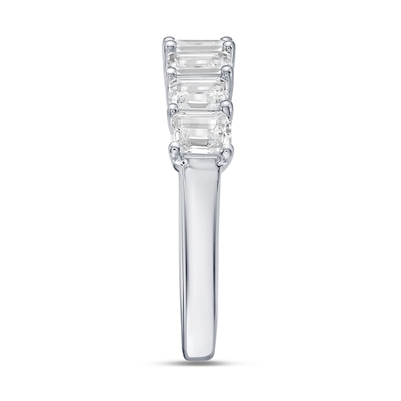 2 CT. T.w. Emerald-Cut Lab-Grown Diamond Seven Stone Anniversary Band in 10K White Gold (F/Vs2)