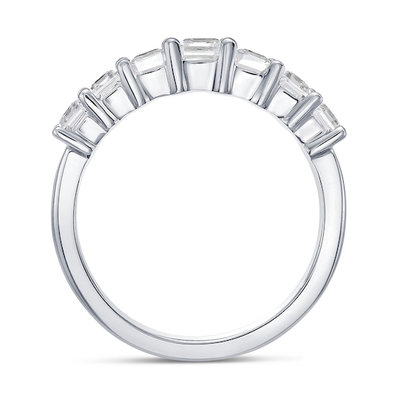 2 CT. T.w. Emerald-Cut Lab-Grown Diamond Seven Stone Anniversary Band in 10K White Gold (F/Vs2)