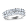 Thumbnail Image 1 of 2 CT. T.W. Certified Lab-Grown Diamond Double Row Anniversary Band in 10K White Gold (F/VS2)
