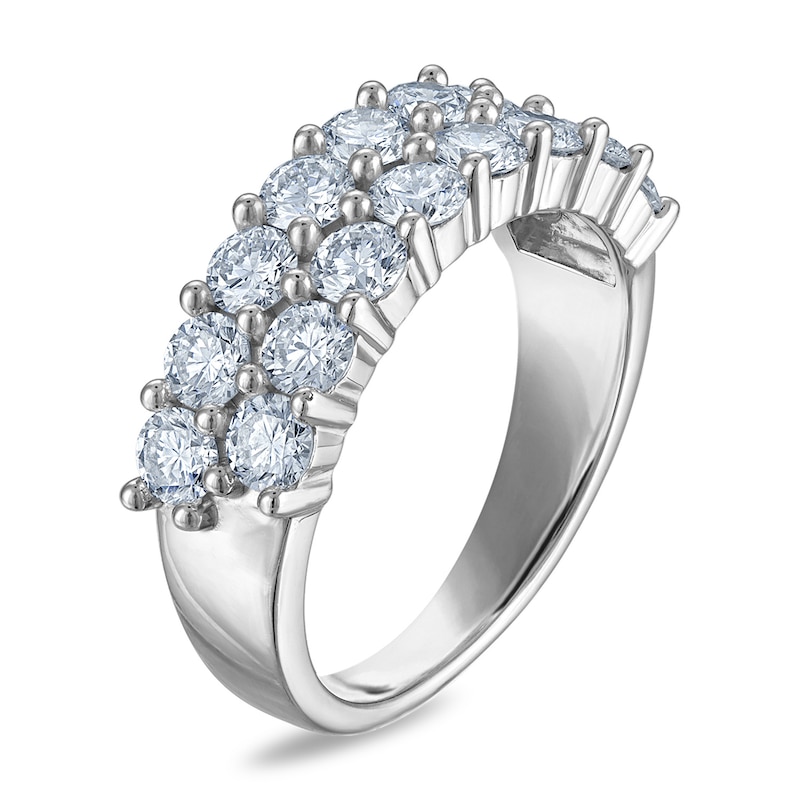 Main Image 2 of 2 CT. T.W. Certified Lab-Grown Diamond Double Row Anniversary Band in 10K White Gold (F/VS2)
