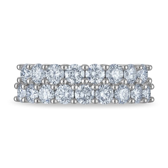 2 CT. T.w. Certified Lab-Grown Diamond Double Row Anniversary Band in 10K White Gold (F/Vs2)