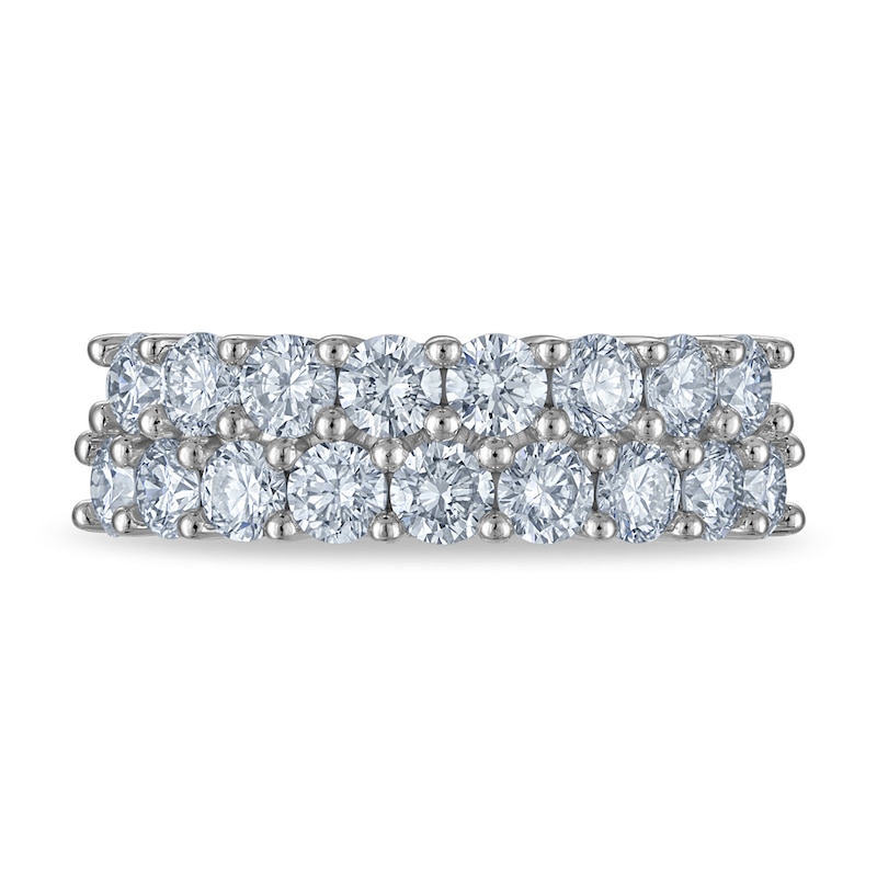 Main Image 3 of 2 CT. T.W. Certified Lab-Grown Diamond Double Row Anniversary Band in 10K White Gold (F/VS2)