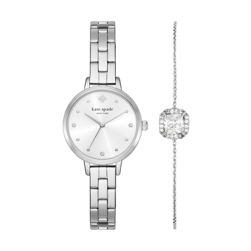 Main Image 1 of Ladies’ Kate Spade Metro Watch with Silver-Tone Dial and Faux Crystal Bracelet Box Set (Model: KSW9075SET)