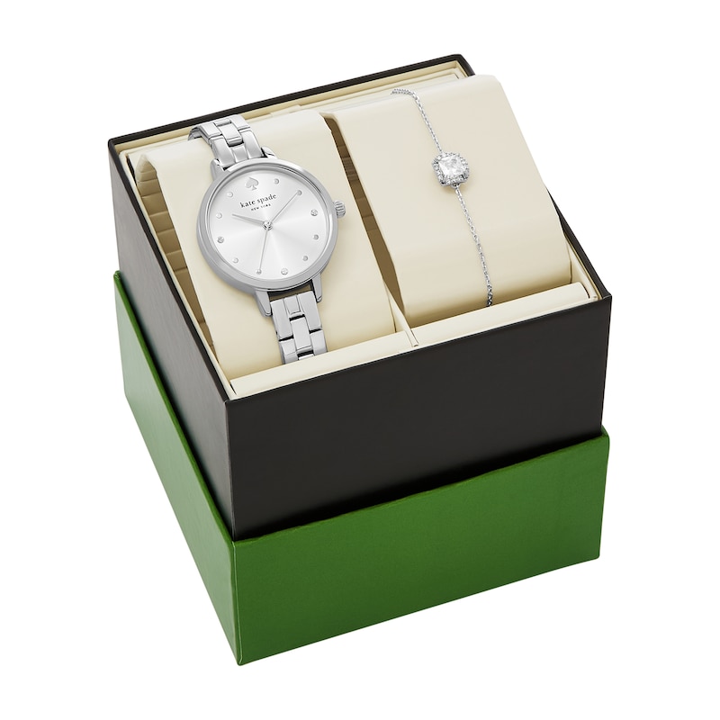 Main Image 4 of Ladies’ Kate Spade Metro Watch with Silver-Tone Dial and Faux Crystal Bracelet Box Set (Model: KSW9075SET)