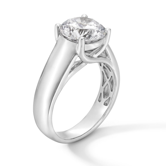 3 CT. Certified Lab-Grown Diamond Solitaire Cigar Band Engagement Ring in 14K White Gold (F/Vs2)