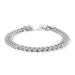 4-1/2 CT. T.W. Lab-Grown Diamond Curb Chain Bracelet in Solid Sterling Silver (F/SI2) - 8.5”