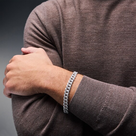 4-1/2 CT. T.w. Certified Lab-Grown Diamond Curb Chain Bracelet in Solid Sterling Silver (F/Si2) - 8.5â
