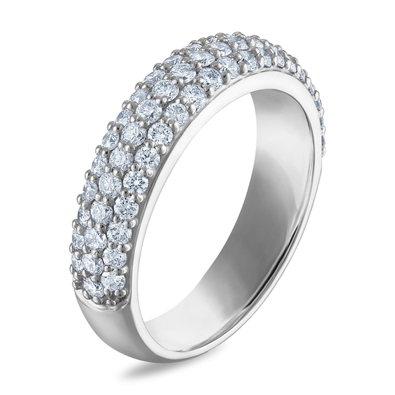 1 CT. T.w. Certified Lab-Grown Diamond Triple Row Anniversary Band in 10K White Gold (F/Vs2)