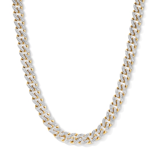 2 CT. T.w. Diamond Pavé-Set Curb Chain Necklace in 10K Gold - 22”