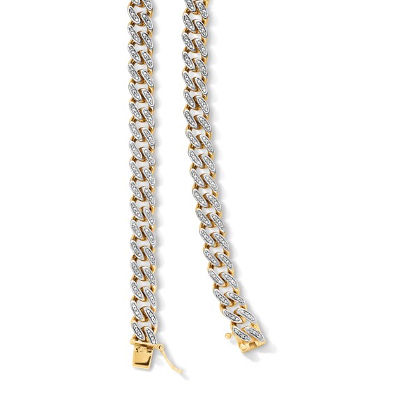 2 CT. T.w. Diamond Pavé-Set Curb Chain Necklace in 10K Gold - 22”