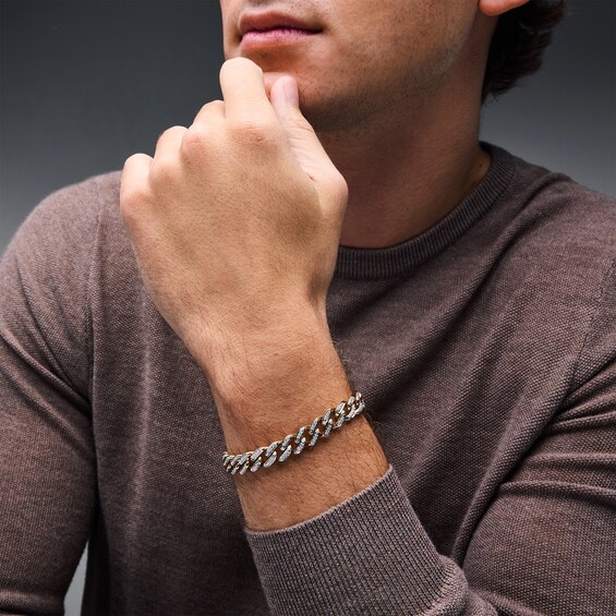 1 CT. T.w. Diamond Pavé-Set Curb Chain Bracelet in 10K Gold - 8.5”