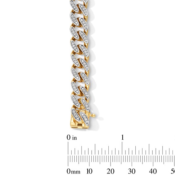 1 CT. T.w. Diamond Pavé-Set Curb Chain Bracelet in 10K Gold - 8.5”