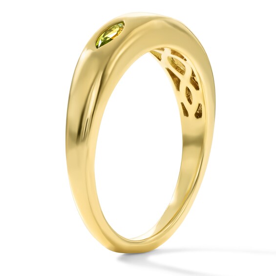 Marquise-Cut Birthstone Flush-Set Station Ring (3 Stones)