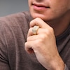 Thumbnail Image 2 of 3 CT. T.W. Square-Shaped Certified Lab-Grown Multi-Diamond Triple Frame Multi-Row Shank Ring in 10K Gold (F/VS2)