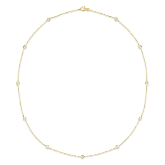 1 CT. T.w. Certified Lab-Grown Diamond Bezel-Set Station Necklace in 10K Gold (F/Vs2)