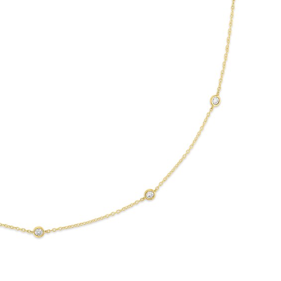 1 CT. T.w. Certified Lab-Grown Diamond Bezel-Set Station Necklace in 10K Gold (F/Vs2)