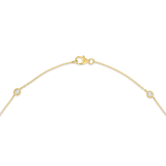 1 CT. T.w. Certified Lab-Grown Diamond Bezel-Set Station Necklace in 10K Gold (F/Vs2)