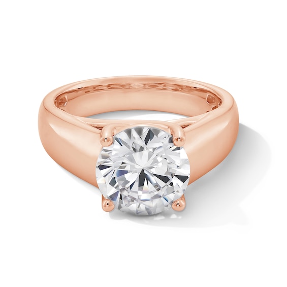 3 CT. Certified Lab-Grown Diamond Solitaire Thick Shank Engagement Ring in 14K Rose Gold (F/Vs2)