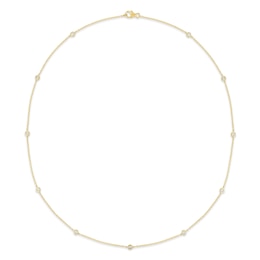 1/2 CT. T.W. Certified Lab-Grown Diamond Bezel-Set Station Necklace in 10K Gold (F/VS2)