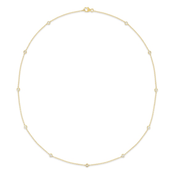 1/2 CT. T.w. Certified Lab-Grown Diamond Bezel-Set Station Necklace in 10K Gold (F/Vs2)