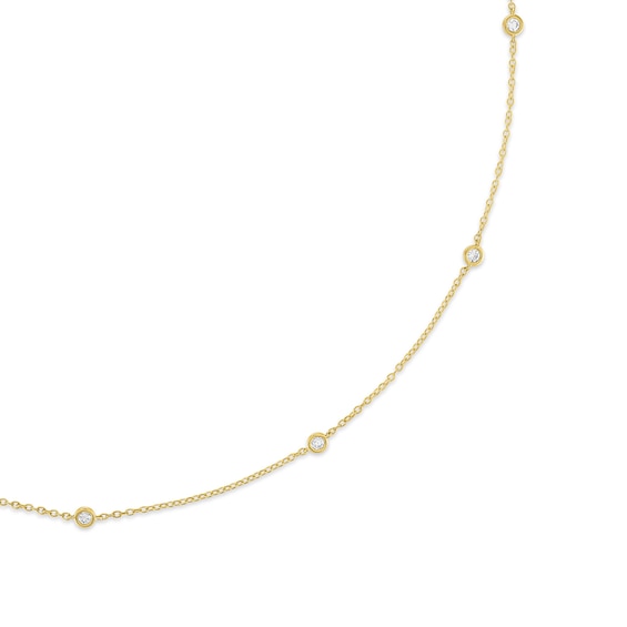 2 CT. T.w. Certified Lab-Grown Diamond Bezel-Set Station Necklace in 10K Gold (F/Vs2