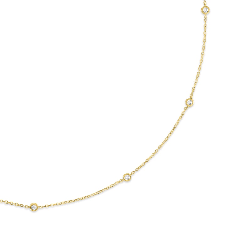 Main Image 2 of 1/2 CT. T.W. Certified Lab-Grown Diamond Bezel-Set Station Necklace in 10K Gold (F/VS2)