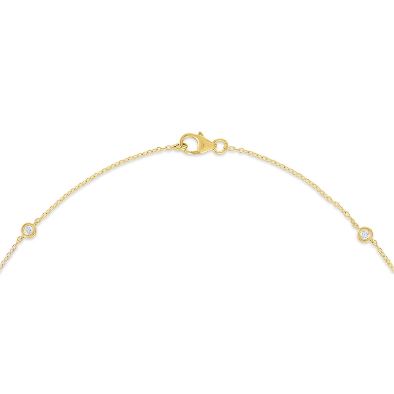 Main Image 3 of 1/2 CT. T.W. Certified Lab-Grown Diamond Bezel-Set Station Necklace in 10K Gold (F/VS2)