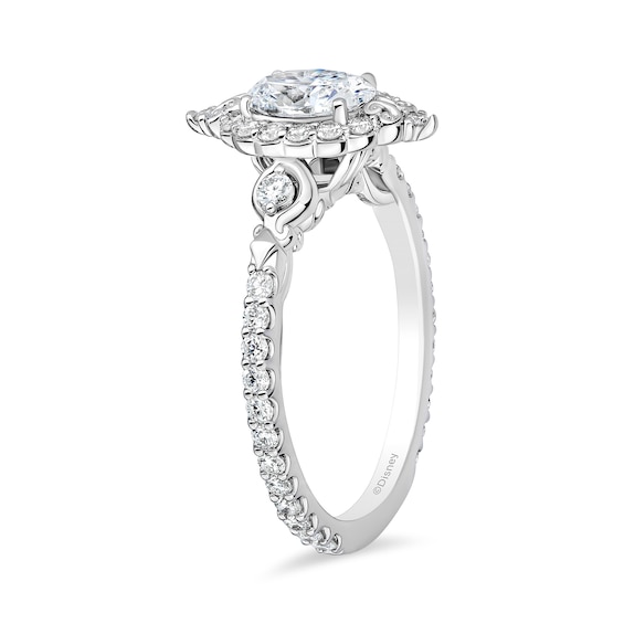 Enchanted Star Cinderella 1-1/3 CT. T.w. Oval Certified Lab-Grown Diamond Frame Engagement Ring in 14K White Gold
