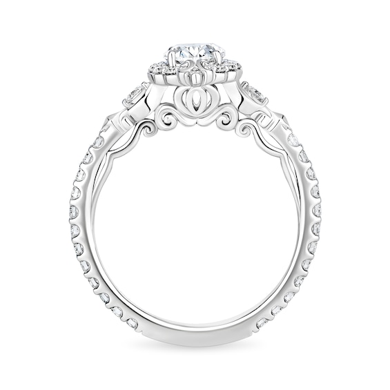 Enchanted Star Cinderella 1-1/3 CT. T.w. Oval Certified Lab-Grown Diamond Frame Engagement Ring in 14K White Gold