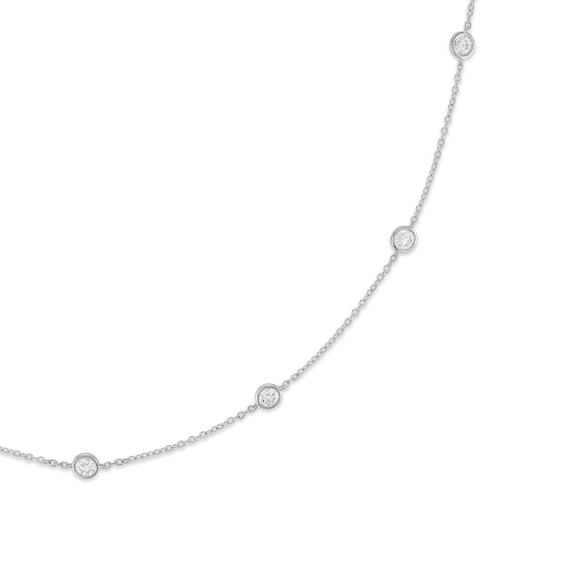 Main Image 2 of 2 CT. T.W. Certified Lab-Grown Diamond Bezel-Set Station Necklace in 10K White Gold (F/VS2)