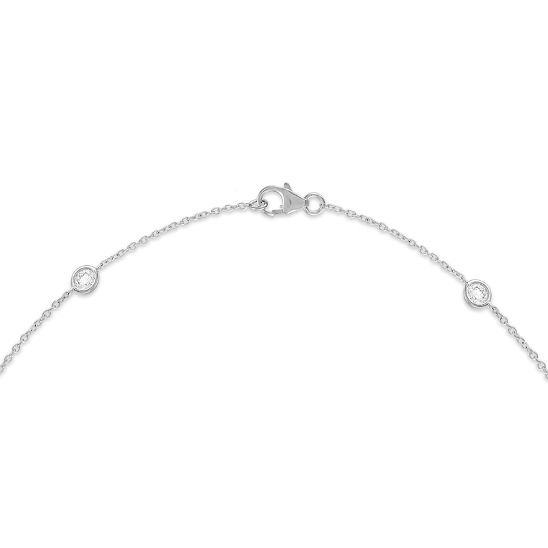 Main Image 3 of 2 CT. T.W. Certified Lab-Grown Diamond Bezel-Set Station Necklace in 10K White Gold (F/VS2)