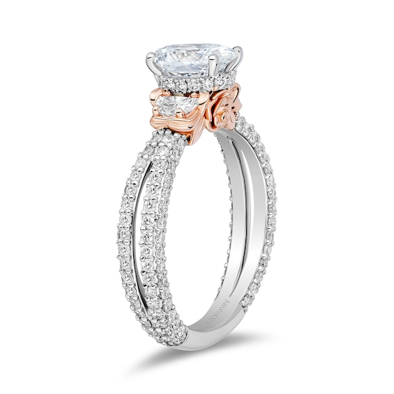Enchanted Star Belle 2-1/4 CT. T.w. Oval Certified Lab-Grown Diamond Collar Engagement Ring in 14K Two-Tone Gold