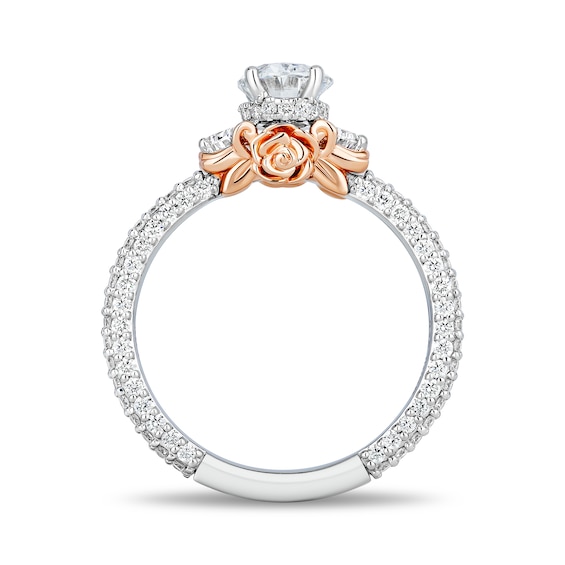 Enchanted Star Belle 2-1/4 CT. T.w. Oval Certified Lab-Grown Diamond Collar Engagement Ring in 14K Two-Tone Gold