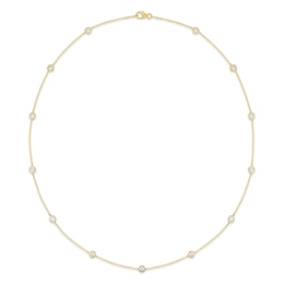 2 CT. T.W. Certified Lab-Grown Diamond Bezel-Set Station Necklace in 10K Gold (F/VS2)