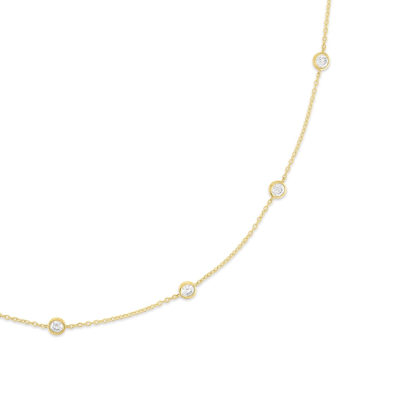 Main Image 2 of 2 CT. T.W. Certified Lab-Grown Diamond Bezel-Set Station Necklace in 10K Gold (F/VS2)