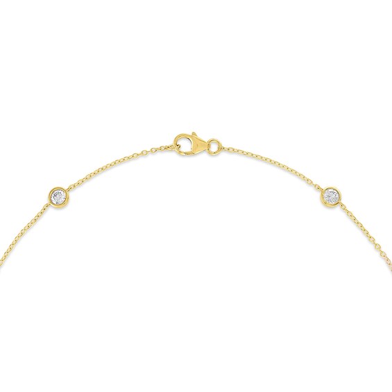 2 CT. T.w. Certified Lab-Grown Diamond Bezel-Set Station Necklace in 10K Gold (F/Vs2)