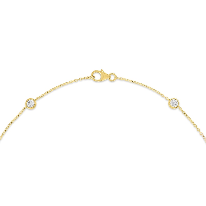 Main Image 3 of 2 CT. T.W. Certified Lab-Grown Diamond Bezel-Set Station Necklace in 10K Gold (F/VS2)
