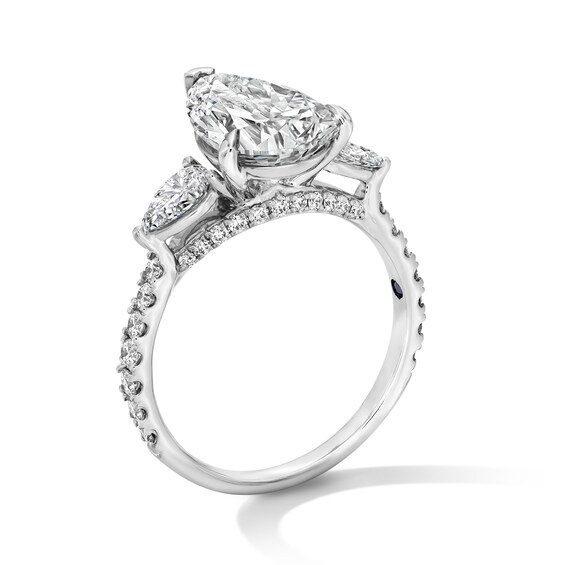 Vera Wang Love Collection 3-7/8 CT. T.w. Pear Certified Lab-Grown Diamond Collar Engagement Ring in 14K White Gold