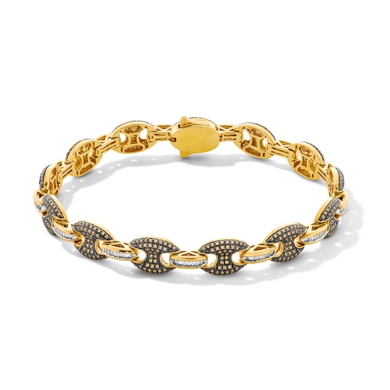 2-1/2 CT. T.w. Brown and White Diamond Mariner-Style Link Bracelet in 10K Gold - 8.5”