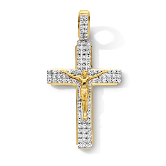 1-1/2 CT. T.w. Certified Lab-Grown Diamond Crucifix Necklace Charm in 10K Gold (F/Vs2)