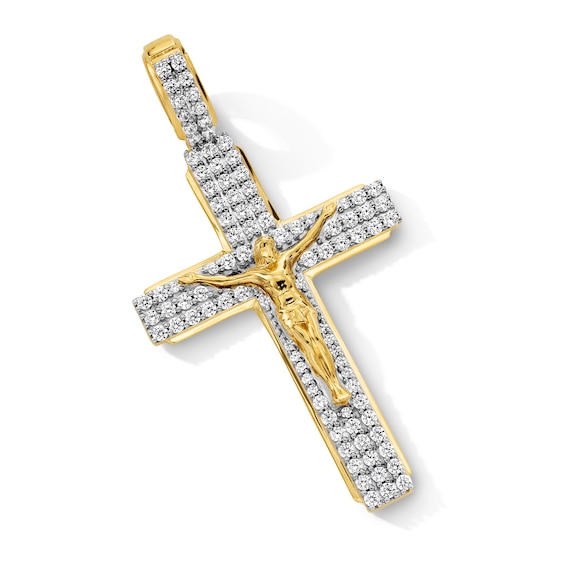 1-1/2 CT. T.w. Certified Lab-Grown Diamond Crucifix Necklace Charm in 10K Gold (F/Vs2)