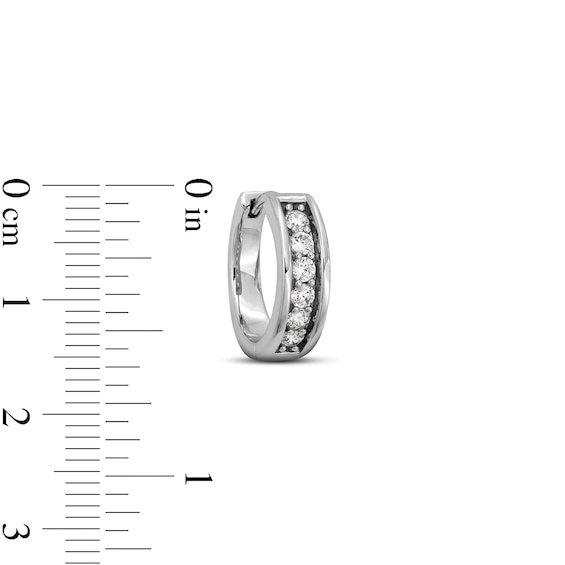1/2 CT. T.w. Certified Lab-Grown Diamond Huggie Hoop Earrings in 10K White Gold (F/Vs2)
