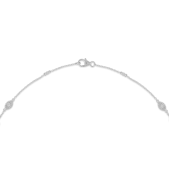 1/2 CT. T.w. Certified Lab-Grown Diamond Alternating Station Necklace in 10K White Gold (F/Vs2)