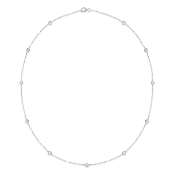 1 CT. T.w. Certified Lab-Grown Diamond Bezel-Set Station Necklace in 10K Gold (F/Vs2