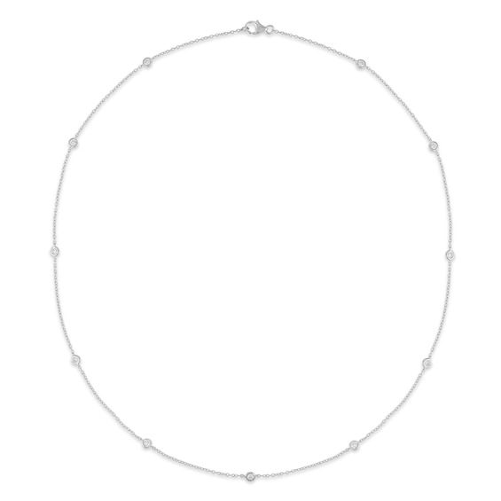 1/2 CT. T.w. Certified Lab-Grown Diamond Bezel-Set Station Necklace in 10K Gold (F/Vs2