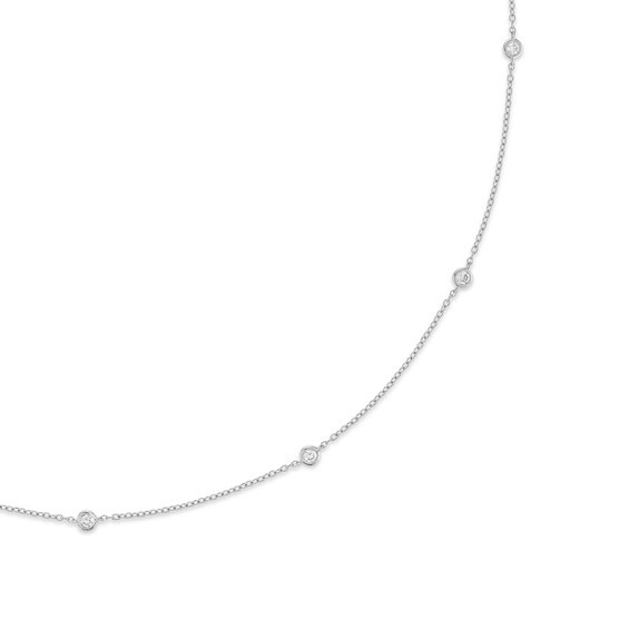 1/2 CT. T.w. Certified Lab-Grown Diamond Bezel-Set Station Necklace in 10K Gold (F/Vs2