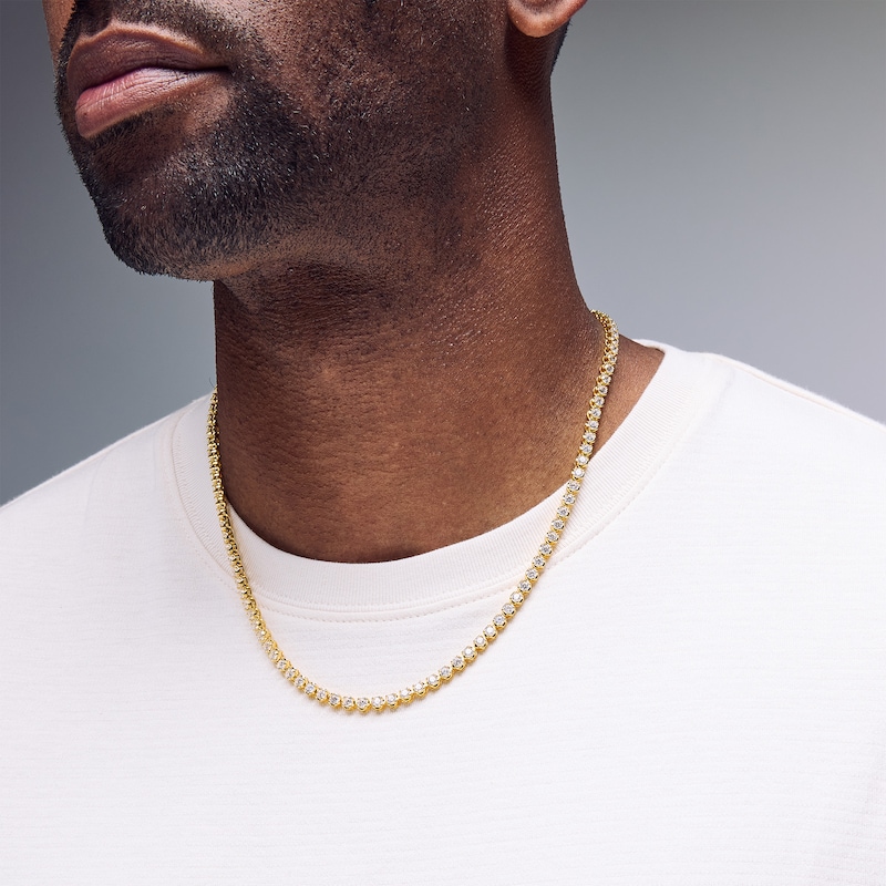Main Image 2 of 15 CT. T.W. Certified Lab-Grown Diamond Tennis Necklace in 10K Gold (F/VS2) – 20”